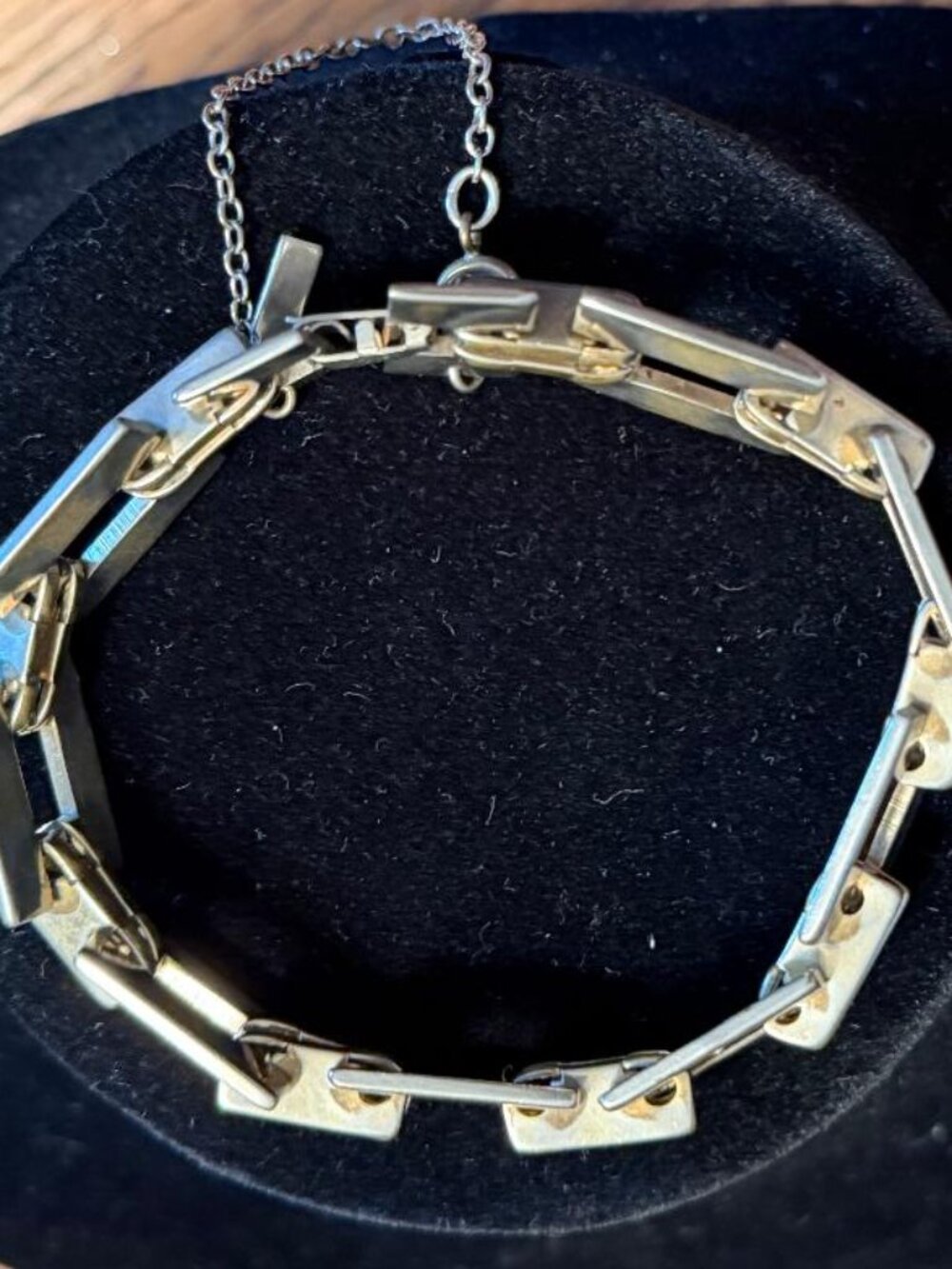 Vintage Coro Gold Tone Link Bracelet with Safety Chain